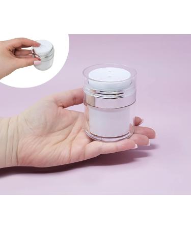 3-Pack Airless Pump Jars - 1.7 oz Refillable Cosmetic Cream Jars - Travel-Friendly Containers for Face Creams and Moisturizers - Buy Online on SooperMarket.com