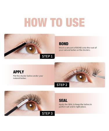 GEMERRY Lash Bond & Seal Cluster Glue | Long Retention 48-72 Hours, Waterproof, Latex-Free DIY Eyelash Extensions Glue 10ml | Individual Lash Clusters - Buy Online on SooperMarket.com