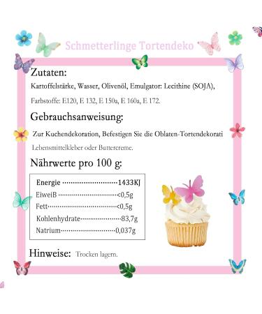 Catelves 72-Piece Edible Butterflies Cake Decorations | Rice Paper Cupcake Toppers for Birthdays & Parties - Buy Online on SooperMarket.com