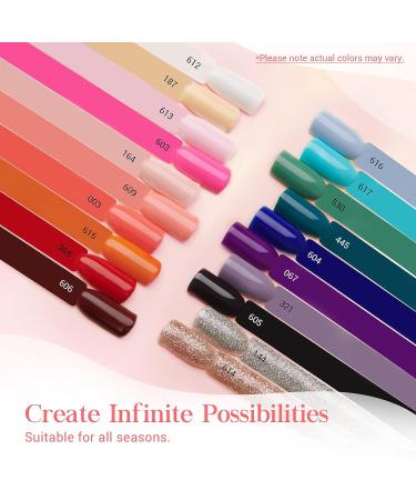 MEFA 23 Pcs Gel Nail Polish Set - Summer Bright Classic Colors with Glossy & Matte Top Coat - Starter Manicure Kit for Women - DIY Salon Gift - Buy Online on SooperMarket.com