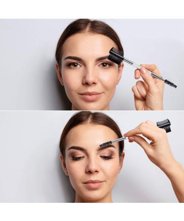 3 Pcs Dual-Head Eyebrow & Eyelash Grooming Brush Set - White - for Women & Girls - Buy Online on SooperMarket.com
