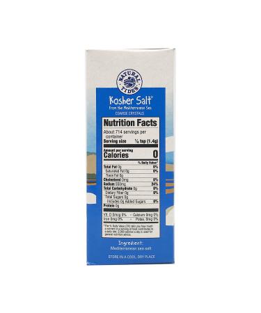 Natural Tides Mediterranean Kosher Salt Coarse Crystals 2.2lb - Premium Quality - Buy Online on SooperMarket.com