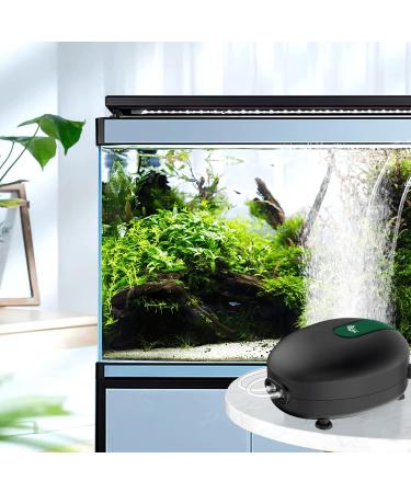Buy AQQA Ultra Quiet Aquarium Air Pump - 5W Adjustable Oxygen Pump for Aquariums Up to 600L - Double Air Outlet - Buy Online on SooperMarket.com