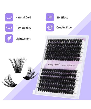 Premium 240 PCs Individual Eyelashes - D Curl Mix 12-16mm DIY Cluster Eyelash Extensions - 60p+80p Kits for At-Home Use - Buy Online on SooperMarket.com