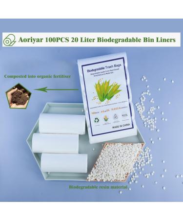 Bioma 100 Pack 20L Biodegradable Garbage Bags - 100% Recycled Compostable Food Waste Bags for Kitchen & Household - Buy Online on SooperMarket.com