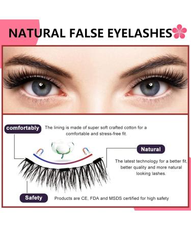 Dalarey Magnetic Lashes kit Reusable double Magnetic Lashes Without Eyeliner No Glue Liner Waterproof Safe Easy to Wear for Essential Commuter Makeup (2 Pairs Natural) - Buy Online on SooperMarket.com
