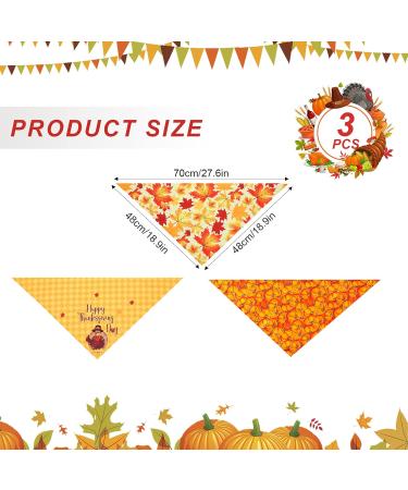 3Pcs Halloween Dog Bandanas Thanksgiving Pet Triangle Bibs Fall Pumpkin Maple Leaf Printed Dog Kerchief Adjustable Washable Scarfs Accessories for Small Medium Large Girl Boy Dogs Puppies Cats Pets - Buy Online on SooperMarket.com