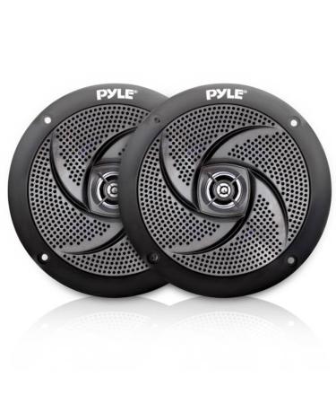 Low-Profile Waterproof Marine Speakers - 240W 6.5 Inch 2 Way 1 Pair Slim Style Waterproof and Weather Resistant Outdoor Audio Stereo Sound System, for Boat, Off-Road Vehicles - Pyle (Black)