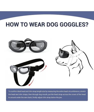 Small Breed Dog Sunglasses | UV Protection Goggles for Small Dogs | Wind & Dust Proof | Adjustable Straps | Clear Lens - Buy Online on SooperMarket.com