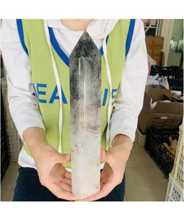 Natural Clear Black Tourmaline Quartz Crystal Obelisk Wand Point 1pc (Size : 1400-1500g) - Buy Online on SooperMarket.com