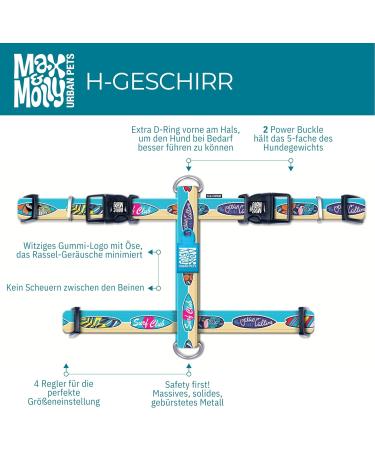 Buy Max & Molly H-Harness - Blue Ocean | Stylish & Durable Pet Harness for International Shipping - Buy Online on SooperMarket.com