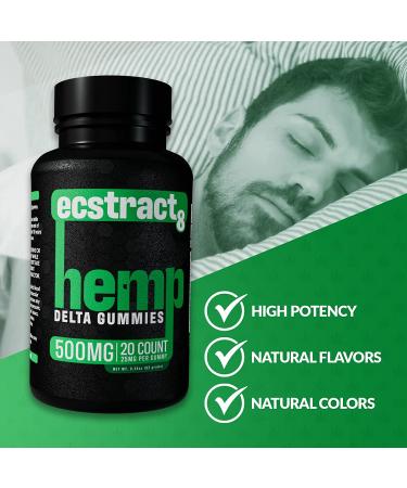 Hemp Gummies Delta Premium 500mg High Potency - 25 Fruity Gummy Bears for Stress Relief, Inflammation, Pain & Restful Sleep - Peach Bliss - Buy Online on SooperMarket.com