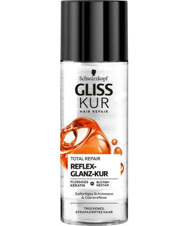 Gliss Kur Reflex-Glanz-Kur Total Repair (150 ml) hair treatment with keratin for immediately shimmering gloss reflexes up to 95 % less hair breakage 150 ml (1 Pack)
