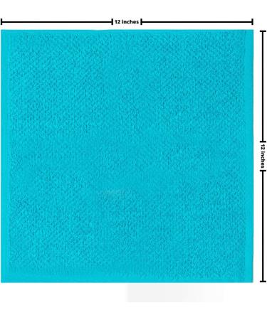 Living Fashions Popcorn Weave Washcloths Set of 8 - Exfoliating 100% Cotton Cloths for Hands, Body, Face - Size 12X12 - Teal, Cream, Taupe - Buy Online on SooperMarket.com