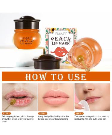 Lip Mask Lip Mask Lip Mask Pads Anti-Ageing Moisturising Lip Pads Suitable for Dry & Cracked Lips Collagen Lip Sleeping Mask for Lip Care (Peach & Honey) - Buy Online on SooperMarket.com