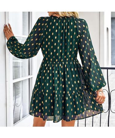 Naroote Womens Fashion Dress V-Neck Breathable Drawstring Travel Dress for Business Women Small Dark Green - Buy Online on SooperMarket.com