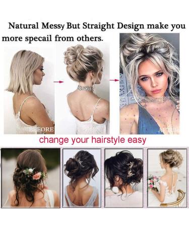 Tousled Updo Messy Bun Hair Extension - Dark Black - Synthetic Wavy Hairpiece for Women - Buy Online on SooperMarket.com