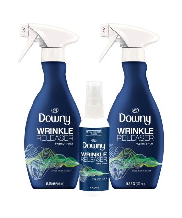 Downy Wrinkle Release Combo Pack Crisp Linen Scent - (2) 16.9 Ounce + (1) 3 Ounce