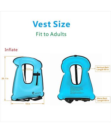 SOLY Inflatable Snorkel Vest - Adult Adjustable Snorkel Life Vest for Water Sports Safety - Buy Online on SooperMarket.com