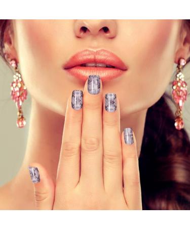 Kalolary 12-Piece Color Gradient Marble Nail Polish Stickers - Self-Adhesive Full Nail Wraps with Nail File | Trendy Monochrome Designs for Effortless Nail Art - Buy Online on SooperMarket.com
