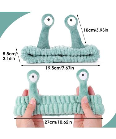 Snail Cartoon Spa Headband | Soft Coral Fleece Wraps for Women | Green Facial Makeup Hair Band - Buy Online on SooperMarket.com