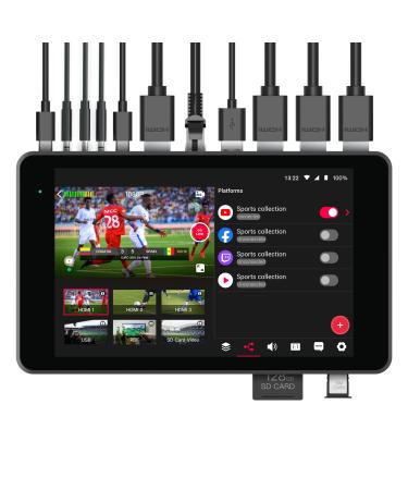 YOLOLIV YoloBox Pro,All-in-one Portable Multi-Cam Live Streaming Studio Encoder Recorder Switcher