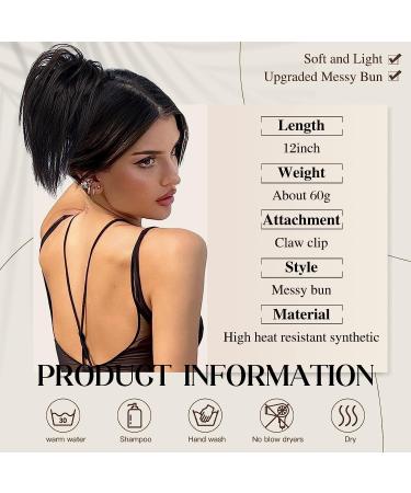 PORSMEER Claw Clip Ponytail Hair Extension - Dark Brown 10 Inch - Buy Online on SooperMarket.com