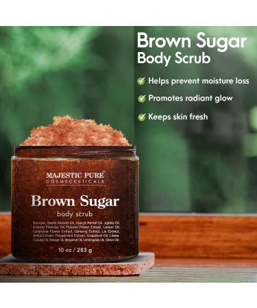 Natural Brown Sugar Body Scrub - Reduce Cellulite & Stretch Marks - 10 oz Exfoliating Scrub - Buy Online on SooperMarket.com