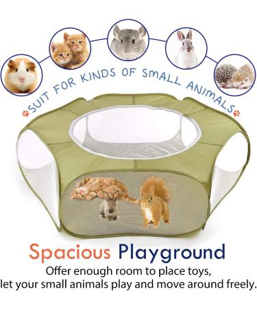Pawaboo Small Animals Playpen - Waterproof Pet Cage Tent with Breathable Cover, Indoor/Outdoor Fence for Small Pets - Avocado Green - Buy Online on SooperMarket.com