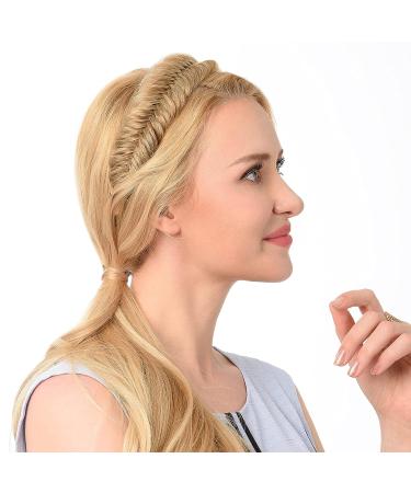 DIGUAN Wide Fishtail 2 Strands Synthetic Hair Braided Headband - Bohemian Beauty Accessory for Women and Girls - Buy Online on SooperMarket.com