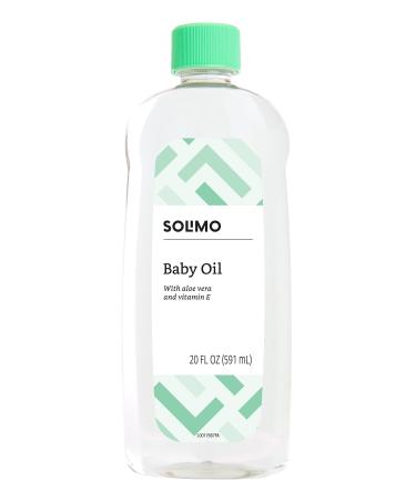 Amazon Brand - Solimo Baby Oil with Aloe Vera & Vitamin E, 20 Fluid Ounces 20 Fl Oz (Pack of 1) Baby Oil
