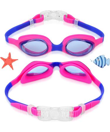 Careula Kids Swim Goggles - Boys Girls Toddlers Age 2-10 - Blue/Fuchsia - Buy Online on SooperMarket.com