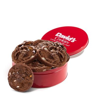 David's Cookies Fresh Baked Decadent Jumbo Smores Cookies Gift Basket Tin - Ideal Gift for Corporate Birthday Fathers Mothers Day Get Well and Other Special Occasions - 2 lb (8pcs)