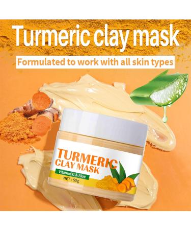 Turmeric Vitamin C Clay Mask- Face Masks- Deep Cleansing Unclog Pores- Dark Spot Remover -Controlling Acne Oil- Reduce Redness and wrinkles- Face Mask Beauty & Skincare 50g - Buy Online on SooperMarket.com