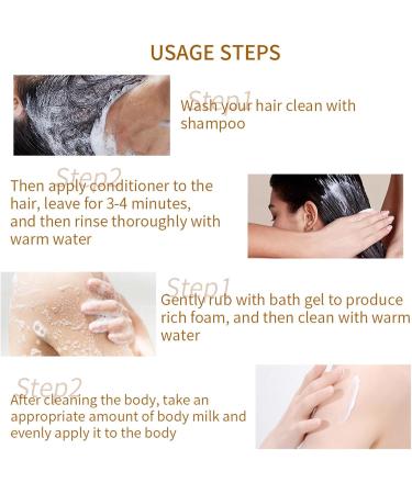 EONFAVE Shampoo Conditioner Body Wash Set - Amino Acid Skin Care Set Travel - Portable Fluffy Shampoo Long Lasting Body Wash - Nourishing Body Lotion for Travel - Buy Online on SooperMarket.com