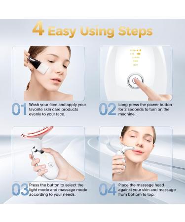 ATOMTA Face Massager Microcurrent Device | Anti-Wrinkle & Skin Tightening | High Frequency Vibration | White - Buy Online on SooperMarket.com