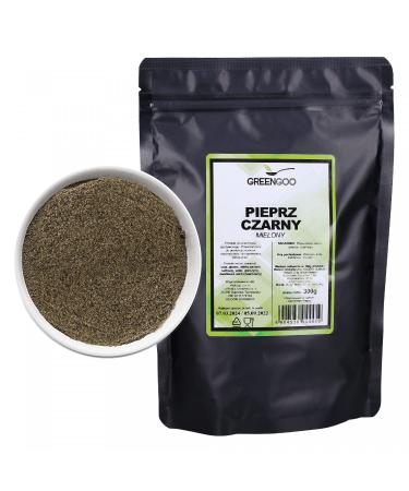GREENGOO Spices - Black Pepper Ground 300 g Peppercorns Ground from Vietnam | 1 Pack Pepper Powder 100% Natural Without Additives GMO-Free & Vegan | Black Pepper Premium Quality 300g