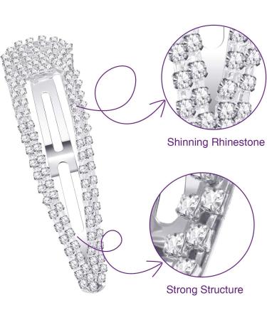6 Pieces 4 Inch Rhinestone Snap Hair Clips Hair Barrettes Hairpins Crystal Metal Hair Clips for Women Girls Wedding Hair Accessories (Black Silver Gold) - Buy Online on SooperMarket.com