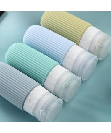 Gemice Travel Bottles for Toiletries CAA Approved 60ml Silicone Travel Bottles Leak Proof Squeezable Travel Size Containers Travel Essentials for Lotion Soap Liquid Shampoo BPA Free(4 Pack) Mint - Buy Online on SooperMarket.com