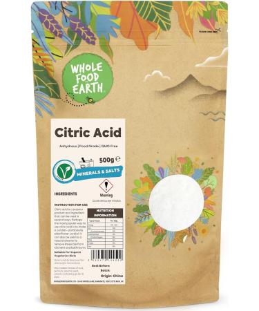 Wholefood Earth - Citric Acid 500g - Anhydrous - Food Grade & Sodium Bicarbonate Baking Soda 1 kg + Sodium Bicarbonate Baking Soda 1 kg - Buy Online on SooperMarket.com