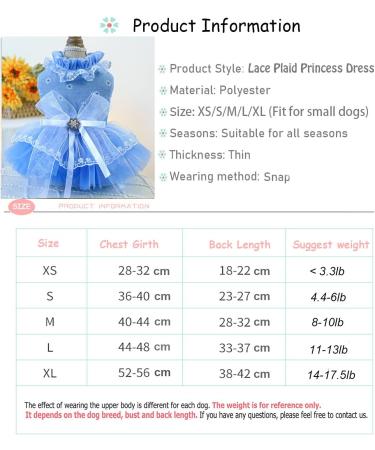 BT Bear Smally Dog & Cat Princess Tutu Dress - Lace Wedding Outfit for Small Pets - Size M Apricots - Buy Online on SooperMarket.com