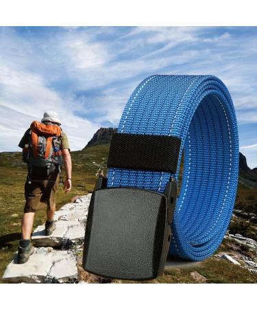 LionVII Men's Adjustable Breathable Belt with Plastic Buckle - Blue, Trim-to-Fit, 27-46 - Buy Online on SooperMarket.com