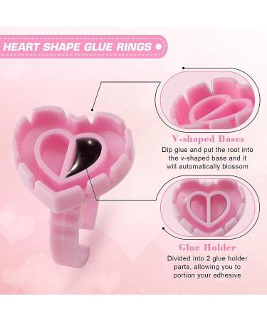 500pcs Pink Heart Shape Glue Rings for Eyelash Extensions - Disposable Smart Glue Cups by Narkysus - Buy Online on SooperMarket.com