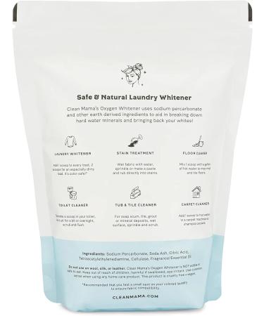 Clean Mama Natural Oxygen Whitener & Stain Remover - 2 Pack (2.53 lbs) - Color-Safe Bleach Alternative - Plant-Derived Powder - Lemon Scent - Buy Online on SooperMarket.com