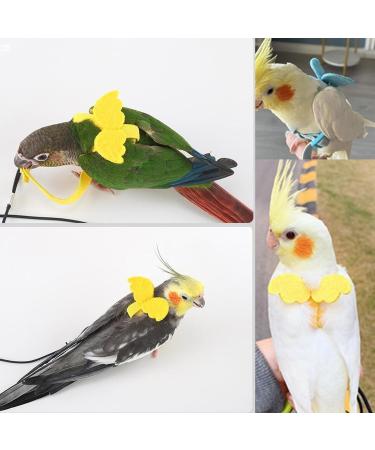 DKDDSSS 2 PCS Bird Harness Pet Parrot Leash Training Supplies Parrot Harness Leash Outdoor Adjustable for Cockatiel Mynah Monk Parakeet Macaw (Blue and Yellow) - Buy Online on SooperMarket.com