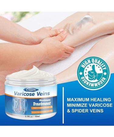 Varicose Veins Cream - Effective Treatment for Leg Relief, Phlebitis & Circulation Improvement (1.7 Fl Oz) - Buy Online on SooperMarket.com