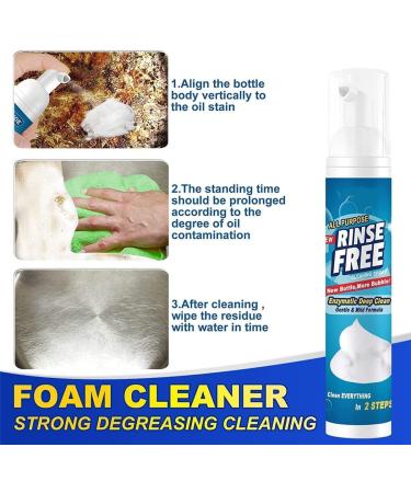 Rinse Free Bubble Cleaner Powerful Rinse-free Bubble Cleaner All Purpose Rinse Free Cleaning Spray Powerful Stain Removal Kit for Bathroom Car House (2PCS) - Buy Online on SooperMarket.com