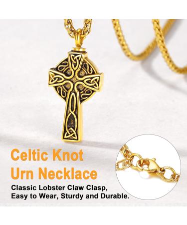 U7 Women's Cremation Urn Necklace | Celtic Knot Dog Feet Wings & Crucifix Designs | Stainless Steel Pendant Jewelry for Men | Unique Memorial Gifts - Buy Online on SooperMarket.com
