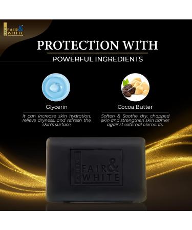 Fair & White So Original Black Soap - 7 fl oz / 200g | Moisturizing Hand Soap for Soft Skin | Natural Body Cleanser with Glycerin & Cocoa Butter - Buy Online on SooperMarket.com
