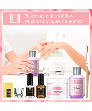 Saviland Clear Acrylic Nail Kit - Professional 4oz Acrylic Powder & 5oz Liquid Set with Nail Dehydrator - Perfect for Acrylic Nails - Buy Online on SooperMarket.com